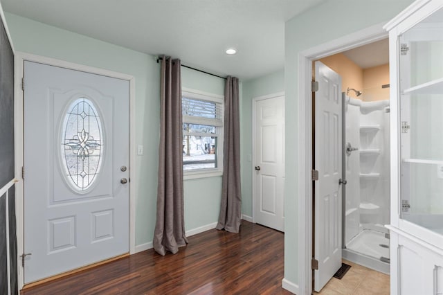 entryway featuring dark hardwood / wood-style flooring