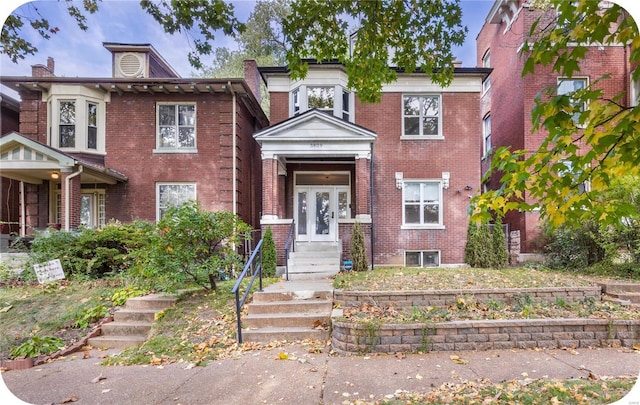 view of front facade with french doors