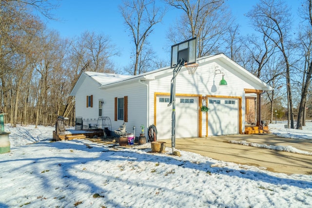 exterior space with a garage