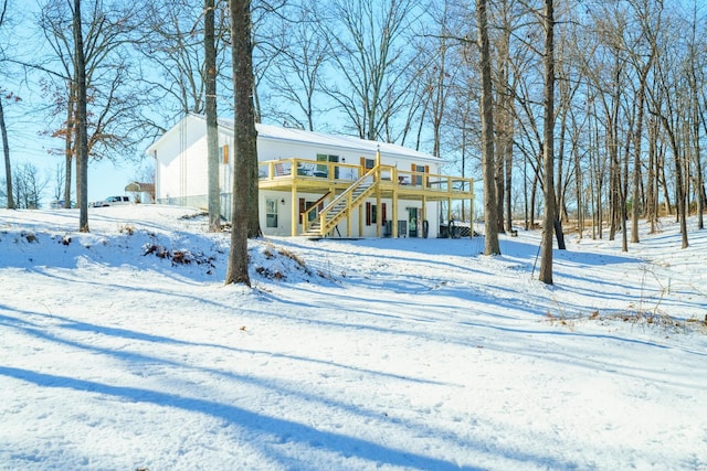 view of front of house with a deck