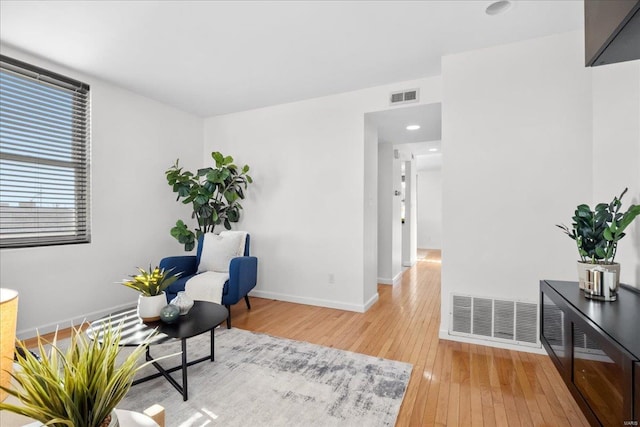 living area featuring wood-type flooring