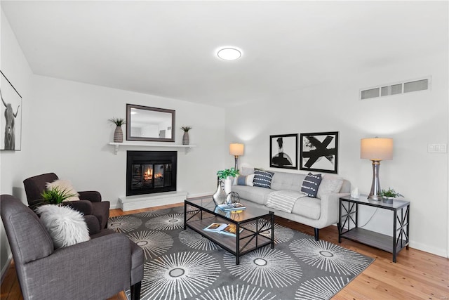 living room featuring hardwood / wood-style flooring