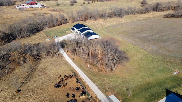 drone / aerial view with a rural view