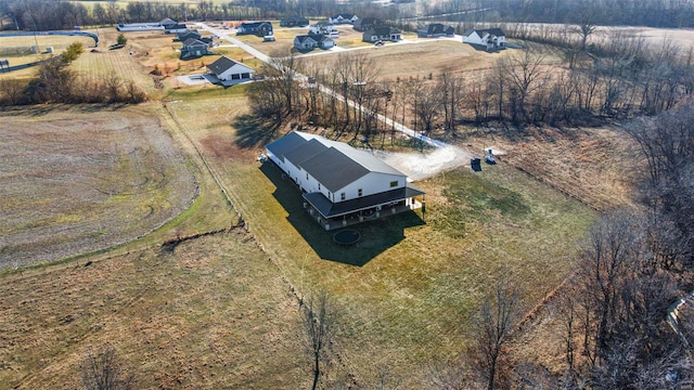 bird's eye view with a rural view