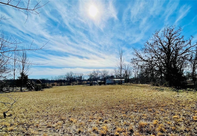 view of yard with a rural view