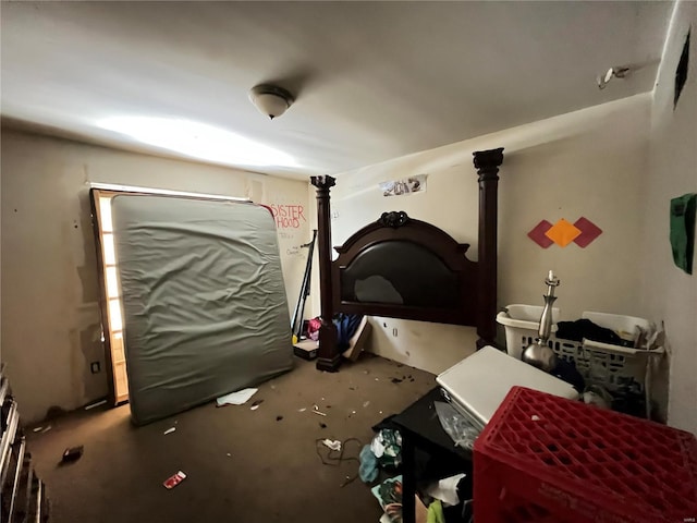 bedroom with concrete flooring