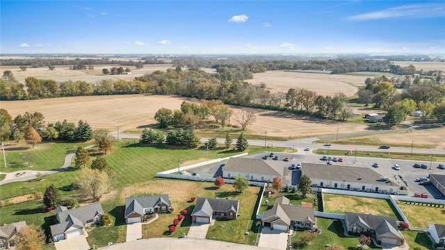 birds eye view of property featuring a rural view and a residential view