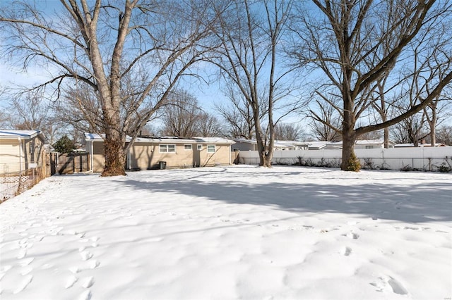 view of snowy yard