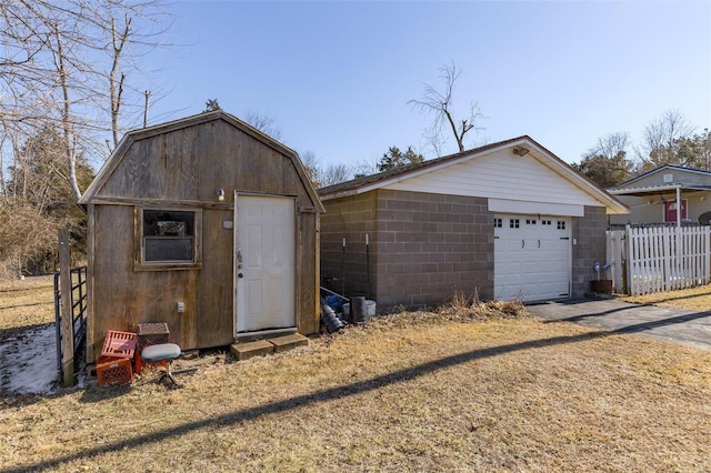 view of outbuilding with a garage