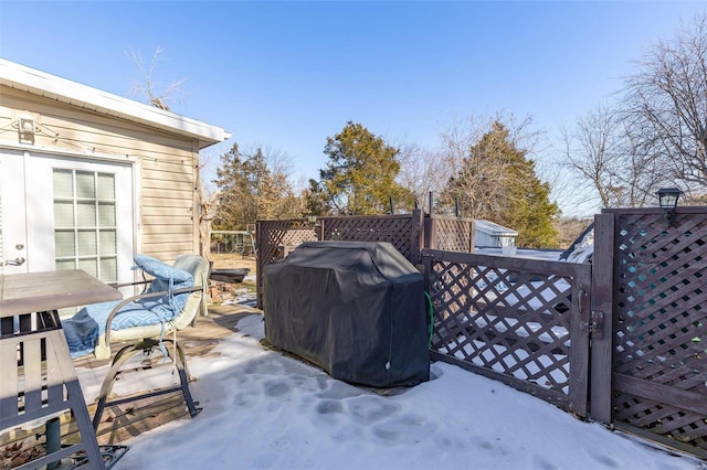 view of patio / terrace with a grill