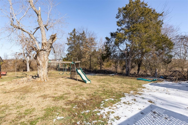 view of yard featuring a playground