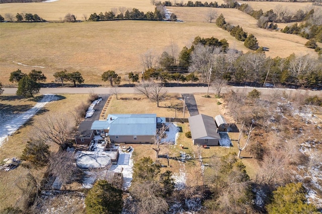 bird's eye view with a rural view