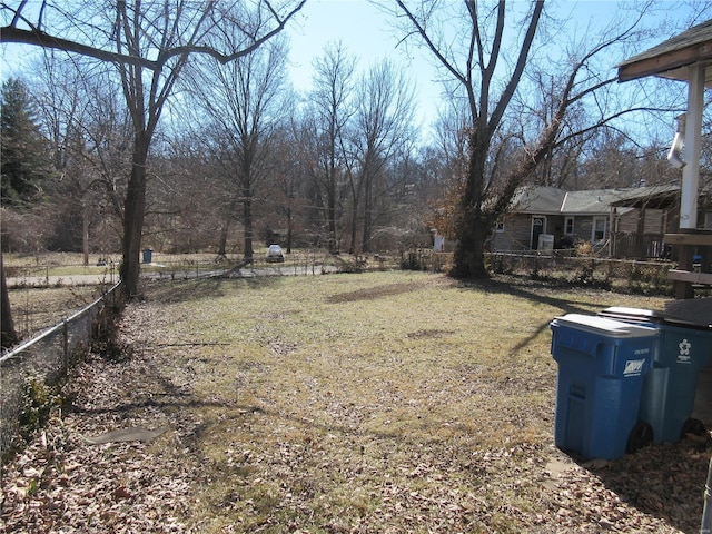 view of yard featuring fence