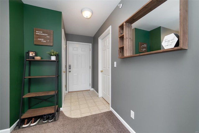 hallway featuring carpet flooring