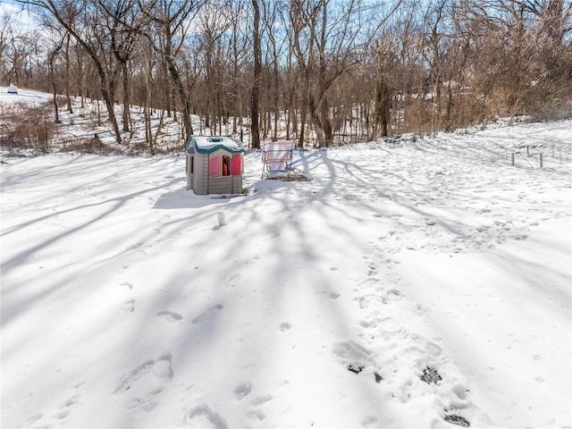 view of snowy yard