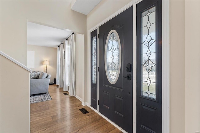 entrance foyer featuring light wood-type flooring