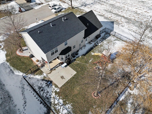 view of snowy aerial view