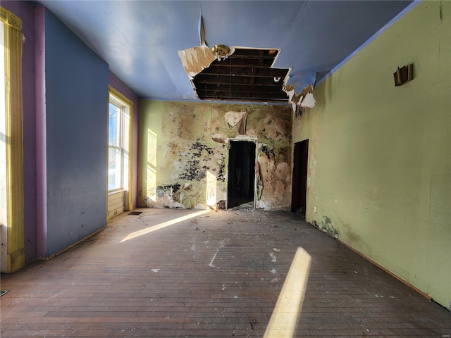 interior space with hardwood / wood-style flooring