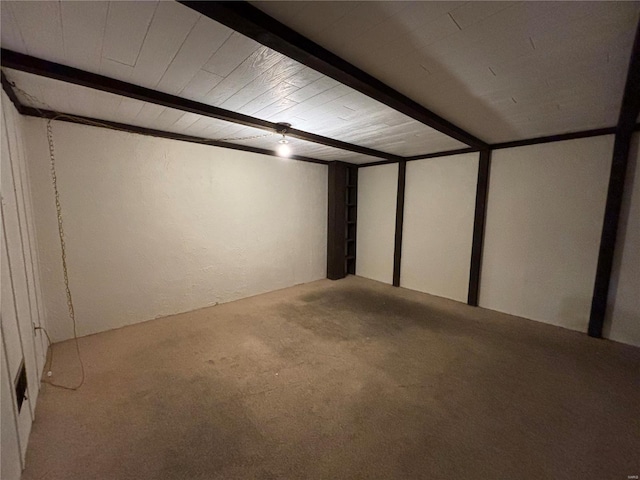 basement with carpet floors