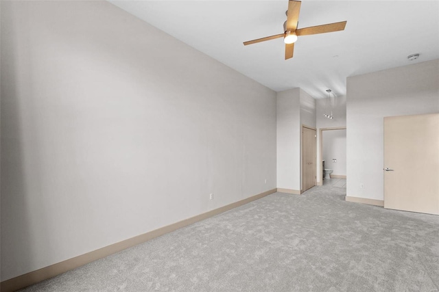 interior space with ceiling fan