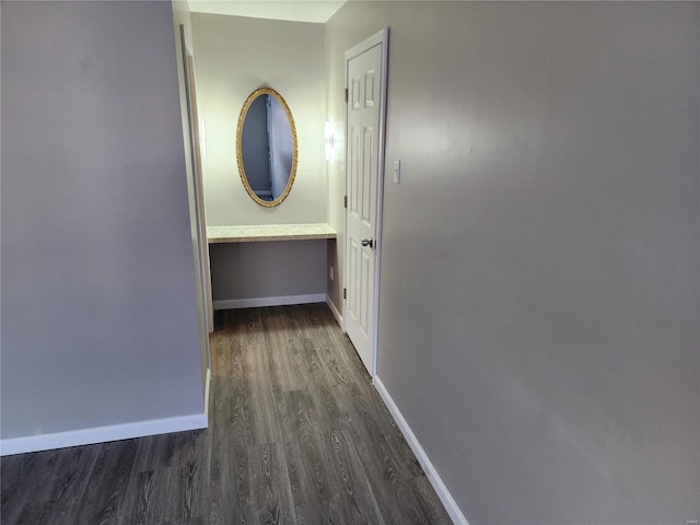 hall featuring dark hardwood / wood-style floors