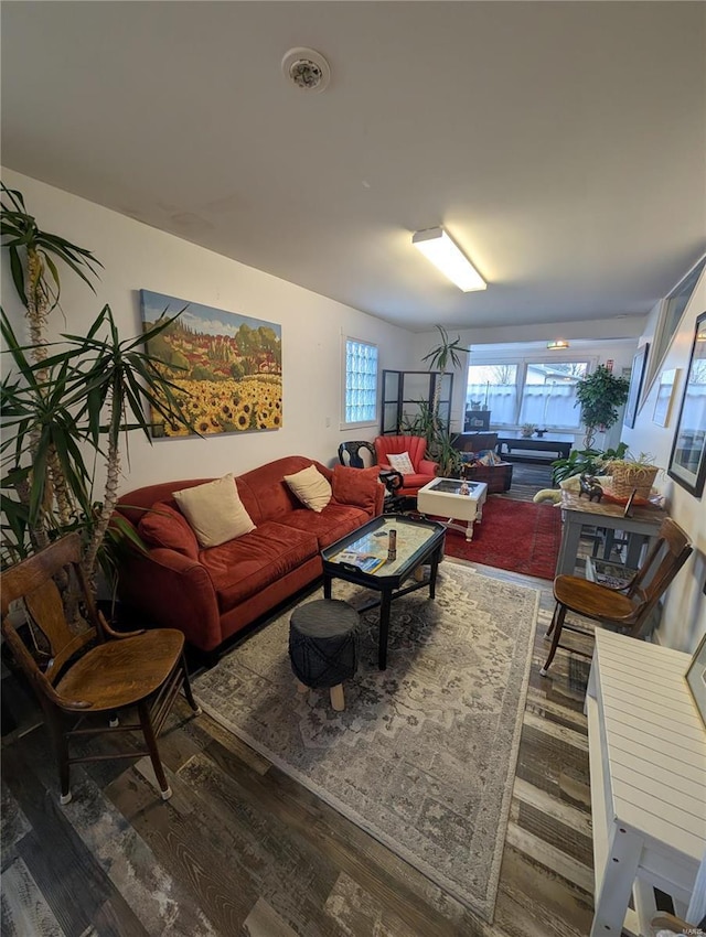 living room featuring hardwood / wood-style flooring