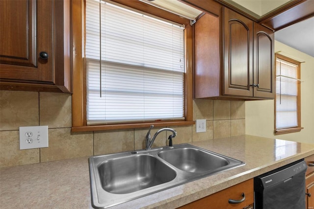 kitchen with sink and black dishwasher