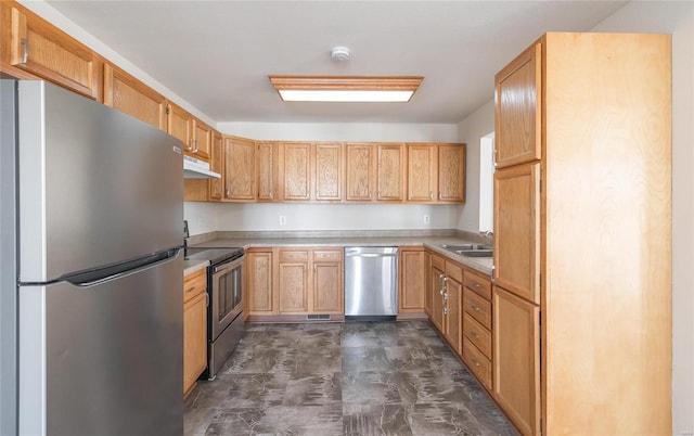 kitchen featuring stainless steel appliances and sink