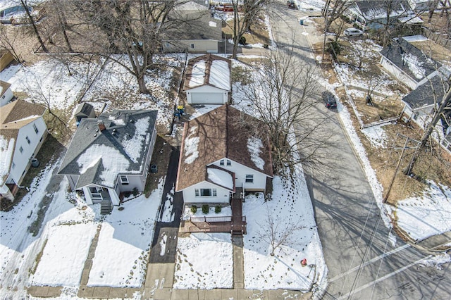 view of snowy aerial view