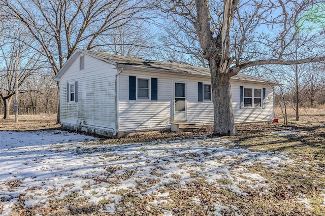 view of single story home