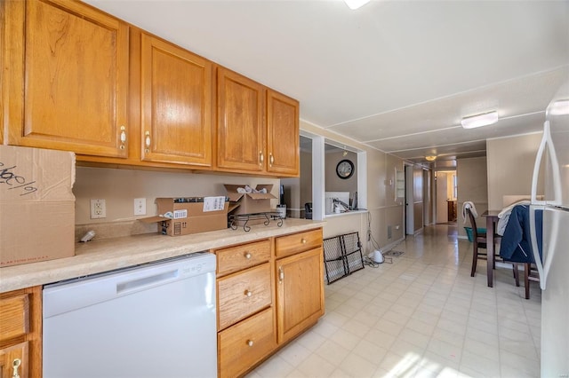 kitchen with white dishwasher