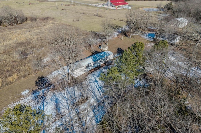 aerial view featuring a rural view