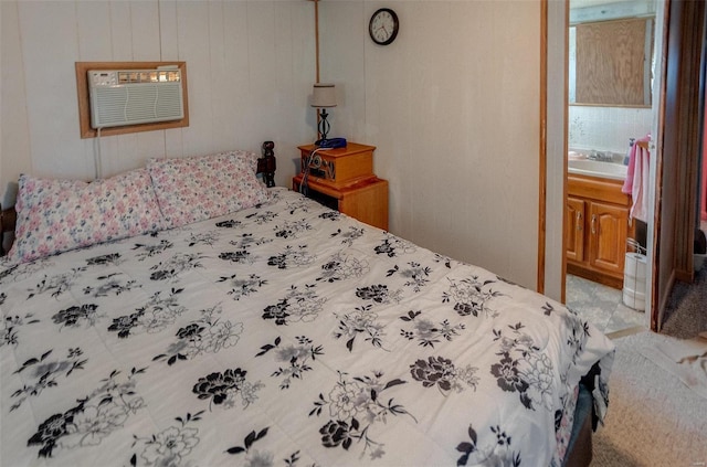 bedroom featuring a wall mounted air conditioner