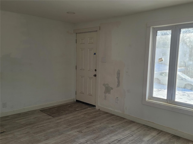 foyer entrance featuring light hardwood / wood-style floors