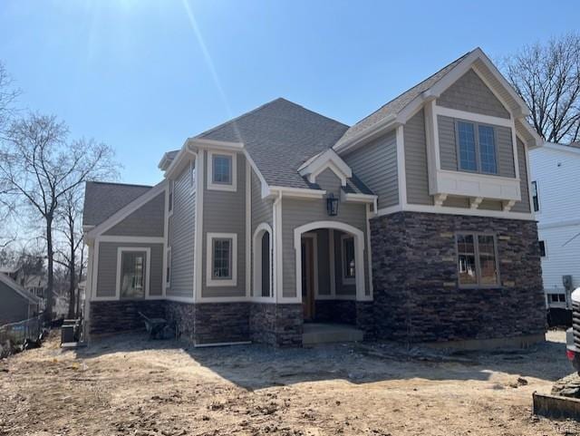 view of front of property with stone siding