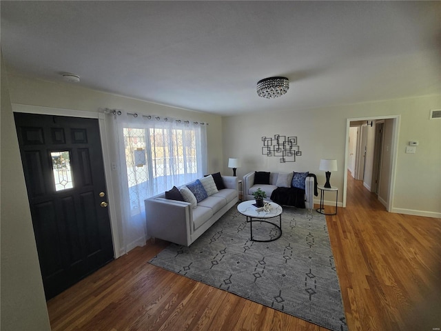 living room featuring hardwood / wood-style flooring