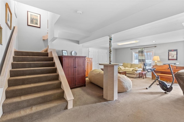 living room with carpet