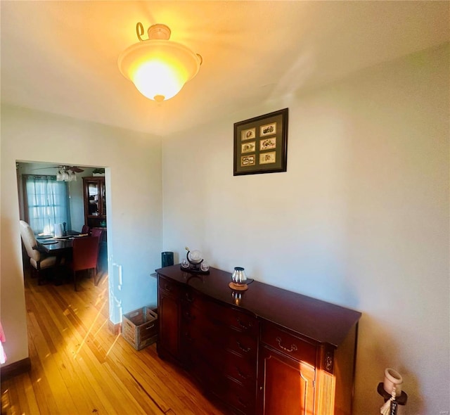 hall featuring light hardwood / wood-style flooring