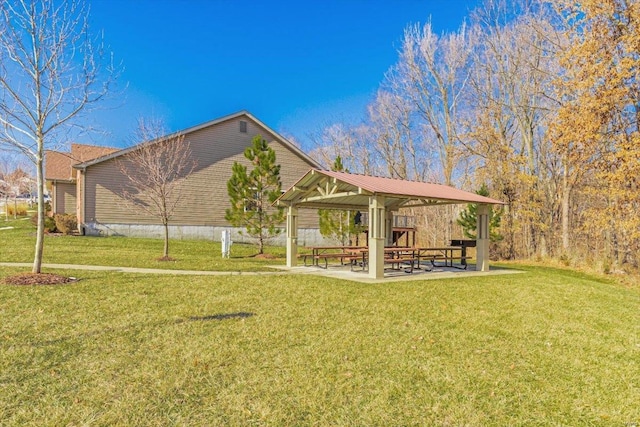 view of home's community featuring a yard and a gazebo