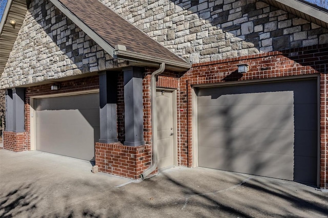 view of garage