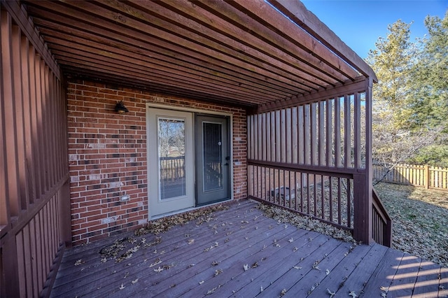 wooden deck with a pergola