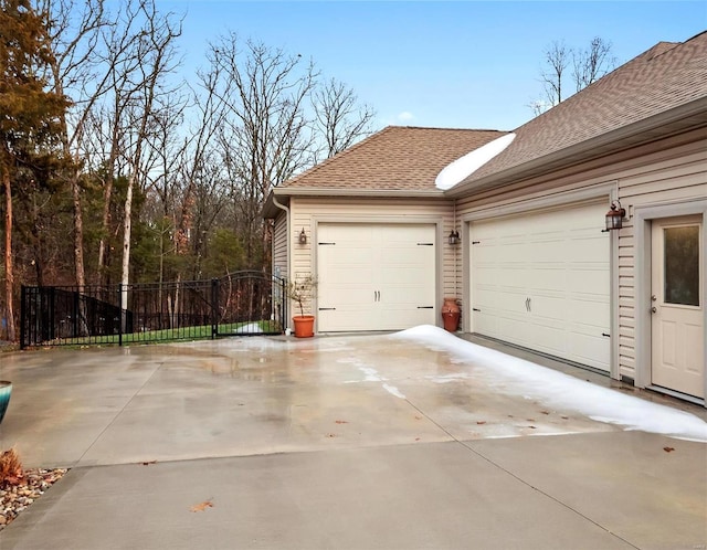 view of garage