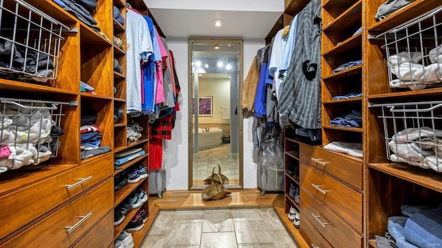 view of walk in closet