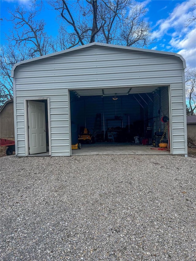 view of garage