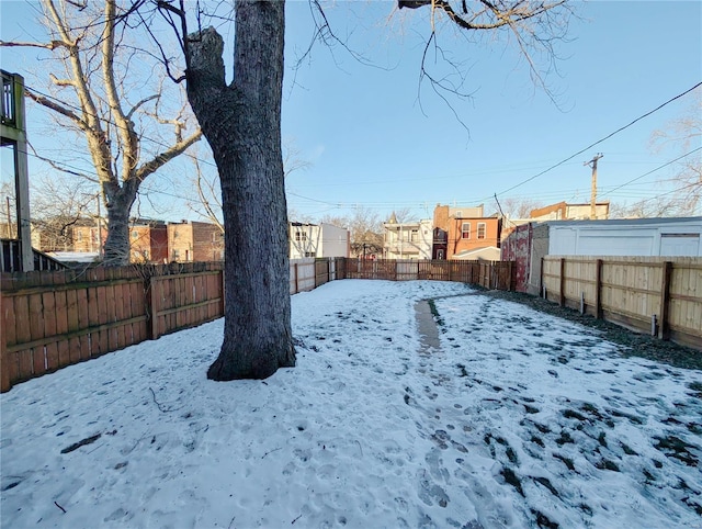 view of snowy yard