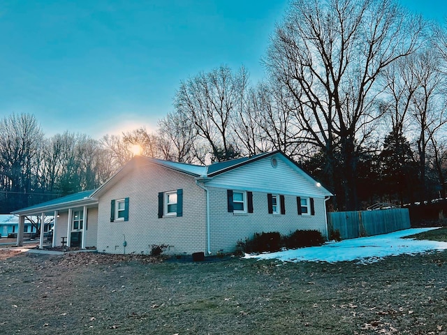 view of front of property with a porch