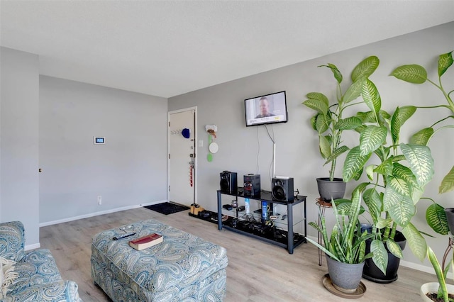 interior space with light hardwood / wood-style flooring