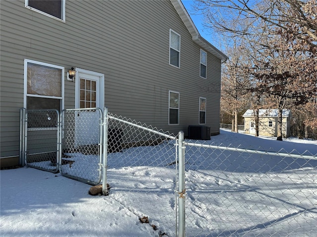 view of snowy exterior