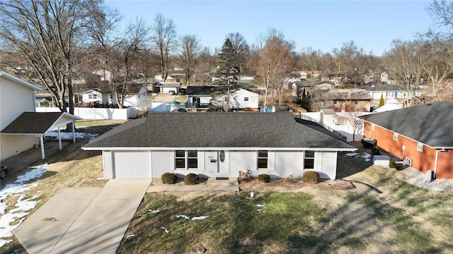 exterior space featuring a garage