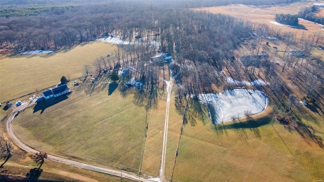 bird's eye view with a rural view